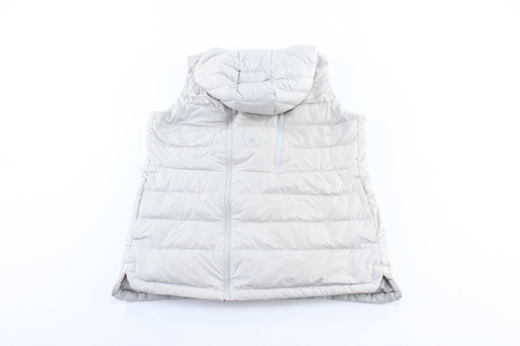 美品◎ THE NORTH FACE Zip Up Vest GORE-TEX The North Face Full Zip Hooded Puffer Vest Womens Small Gray
