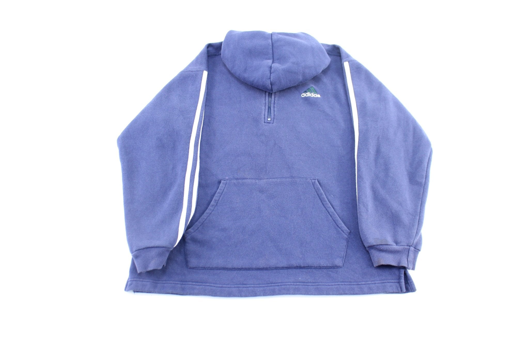 Women s Vintage Adidas Embroidered Logo Blue White Pullover Hoodie