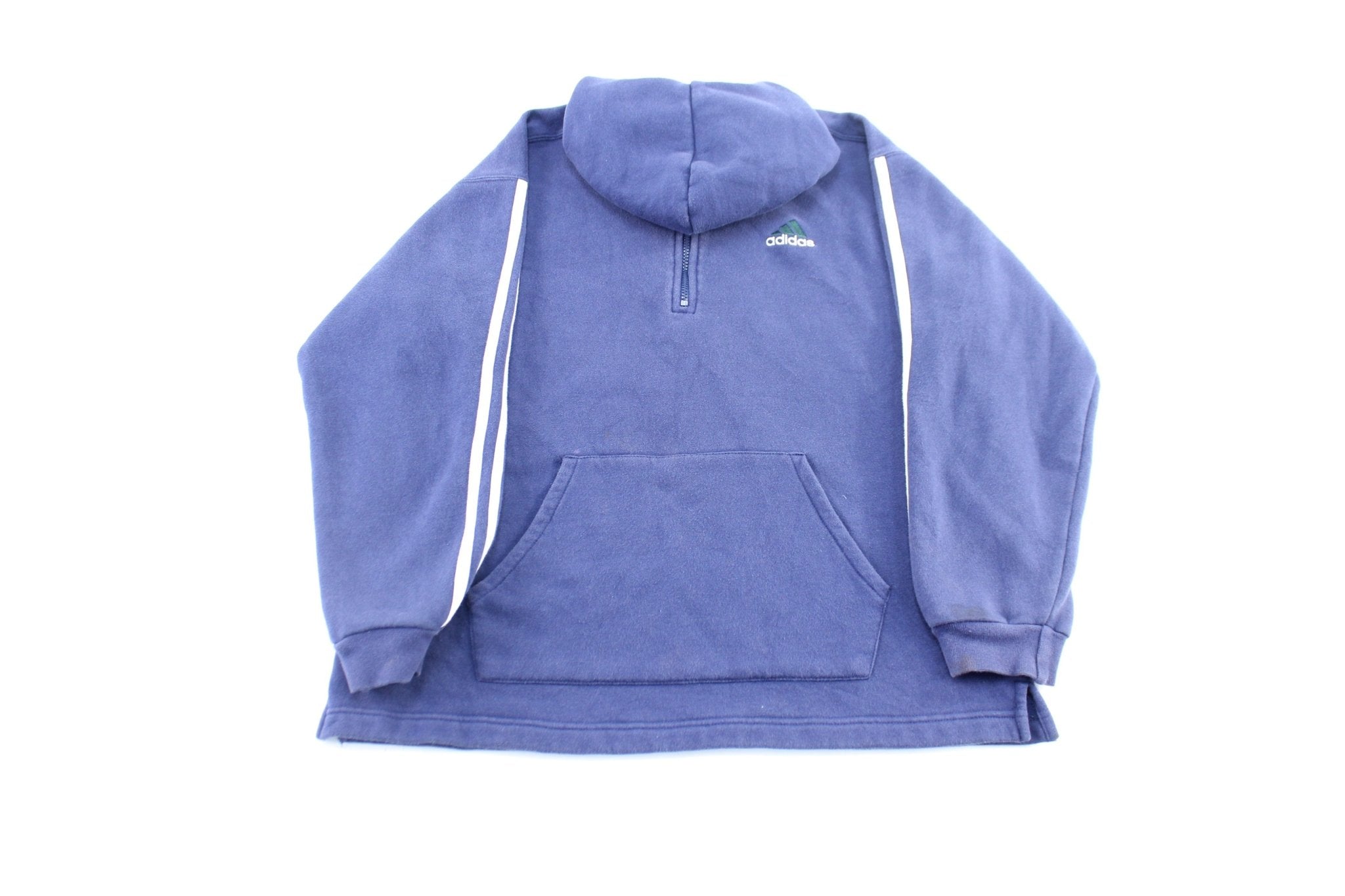 Women's Vintage Adidas Embroidered Logo Blue & White Pullover Hoodie - ThriftedThreads.com