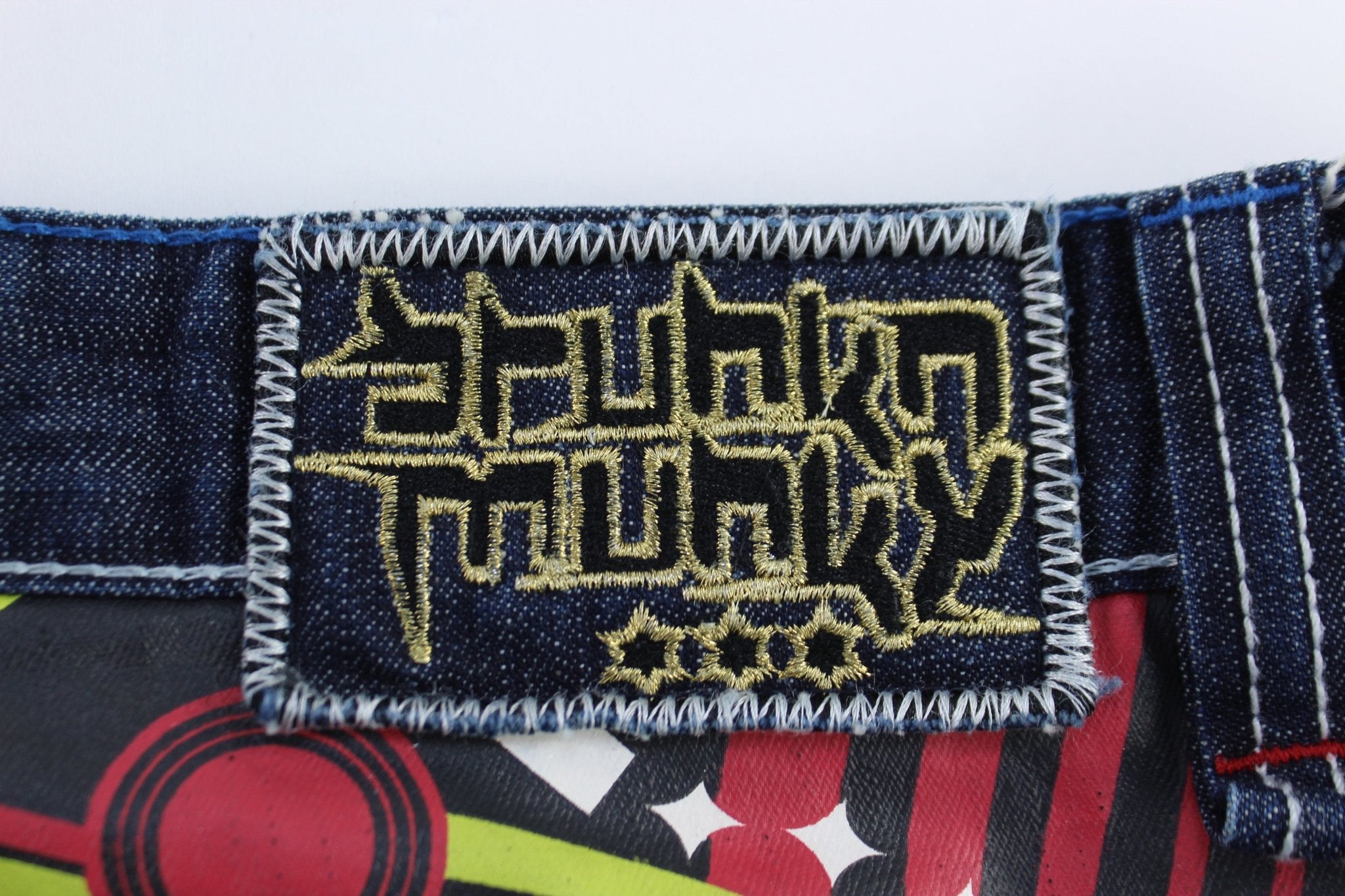 Y2K Drunken Monkey Dark Wash Denim Jeans - ThriftedThreads.com