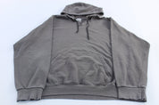 Y2K Nike Center Swoosh Logo Grey Pullover Hoodie - ThriftedThreads.com