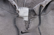 Y2K Nike Center Swoosh Logo Grey Pullover Hoodie - ThriftedThreads.com