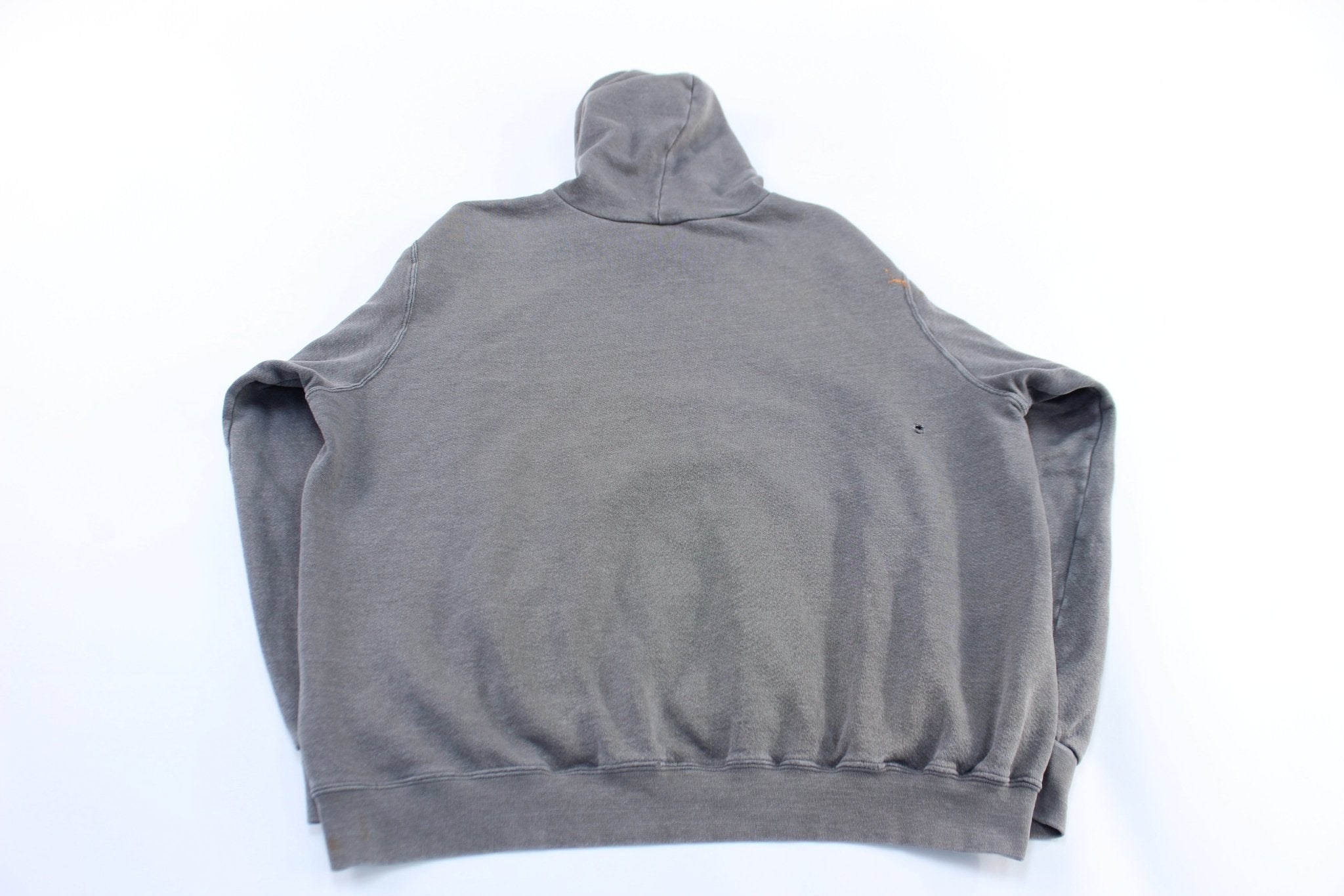 Y2K Nike Embroidered Center Swoosh Logo Grey Pullover Hoodie - ThriftedThreads.com