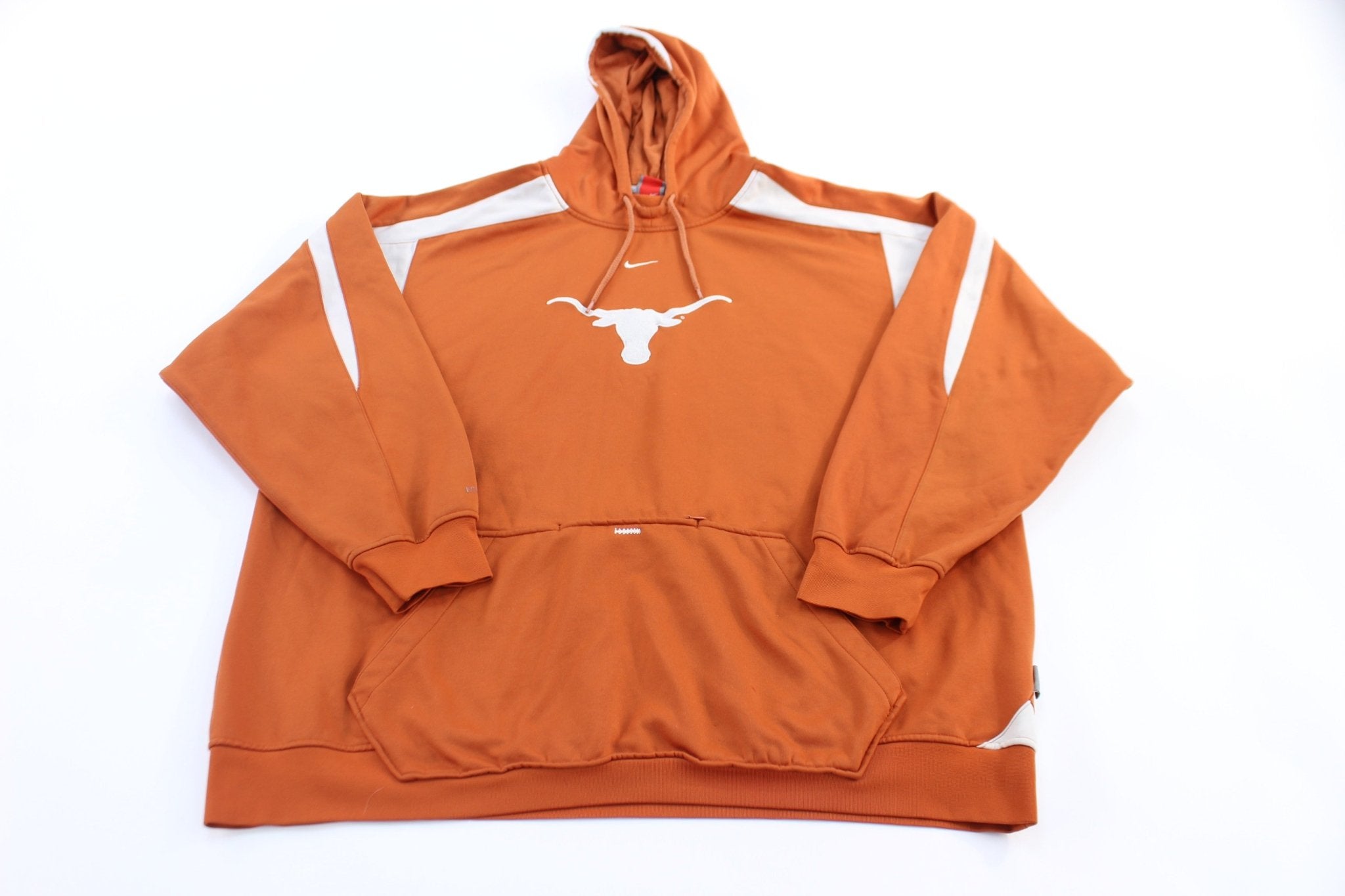 Y2K Nike Embroidered Swoosh Logo University of Texas Pullover Hoodie - ThriftedThreads.com