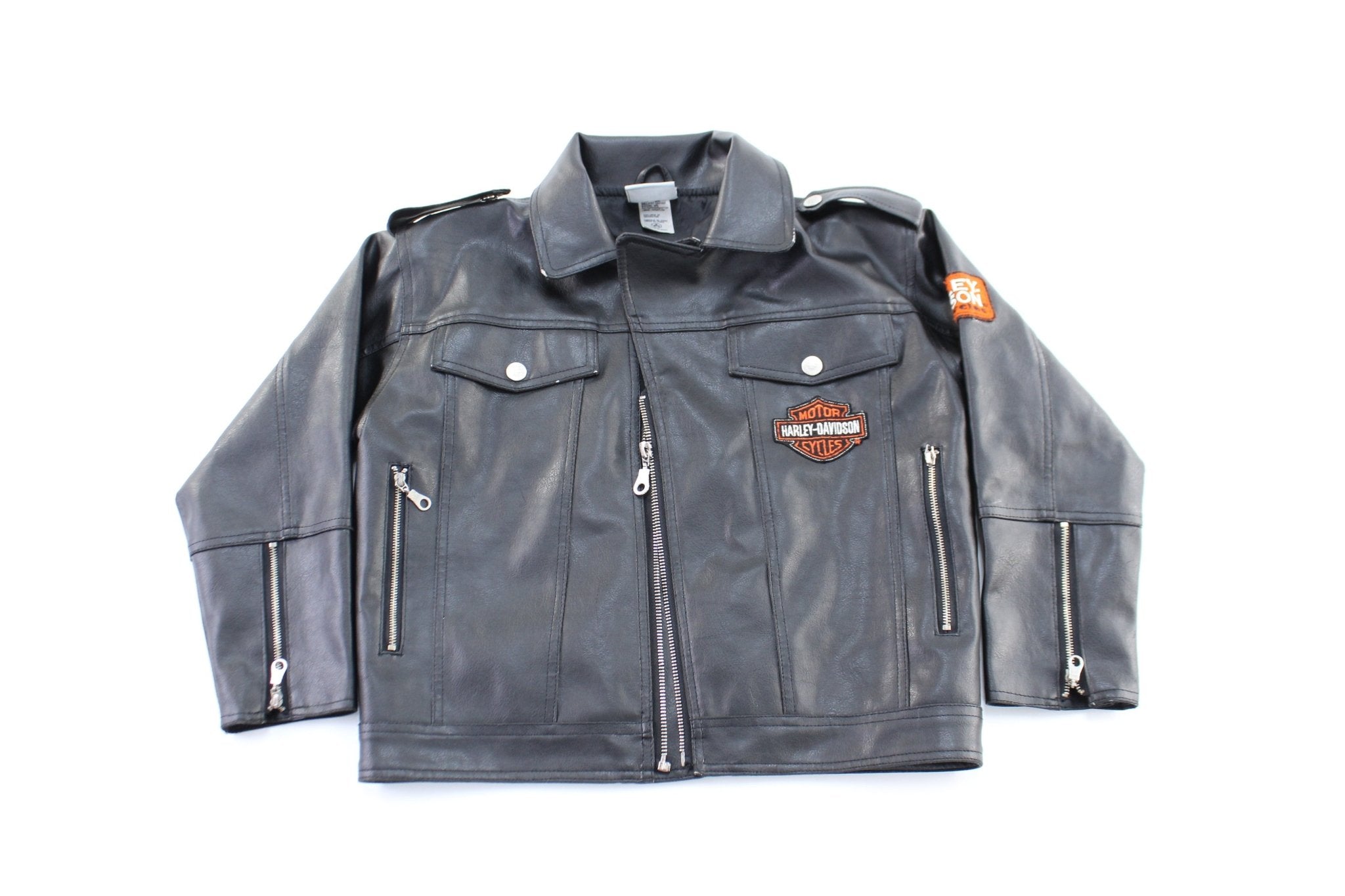 Youth Harley Davidson Motorcycles Leather Zip Up Jacket ThriftedThreads