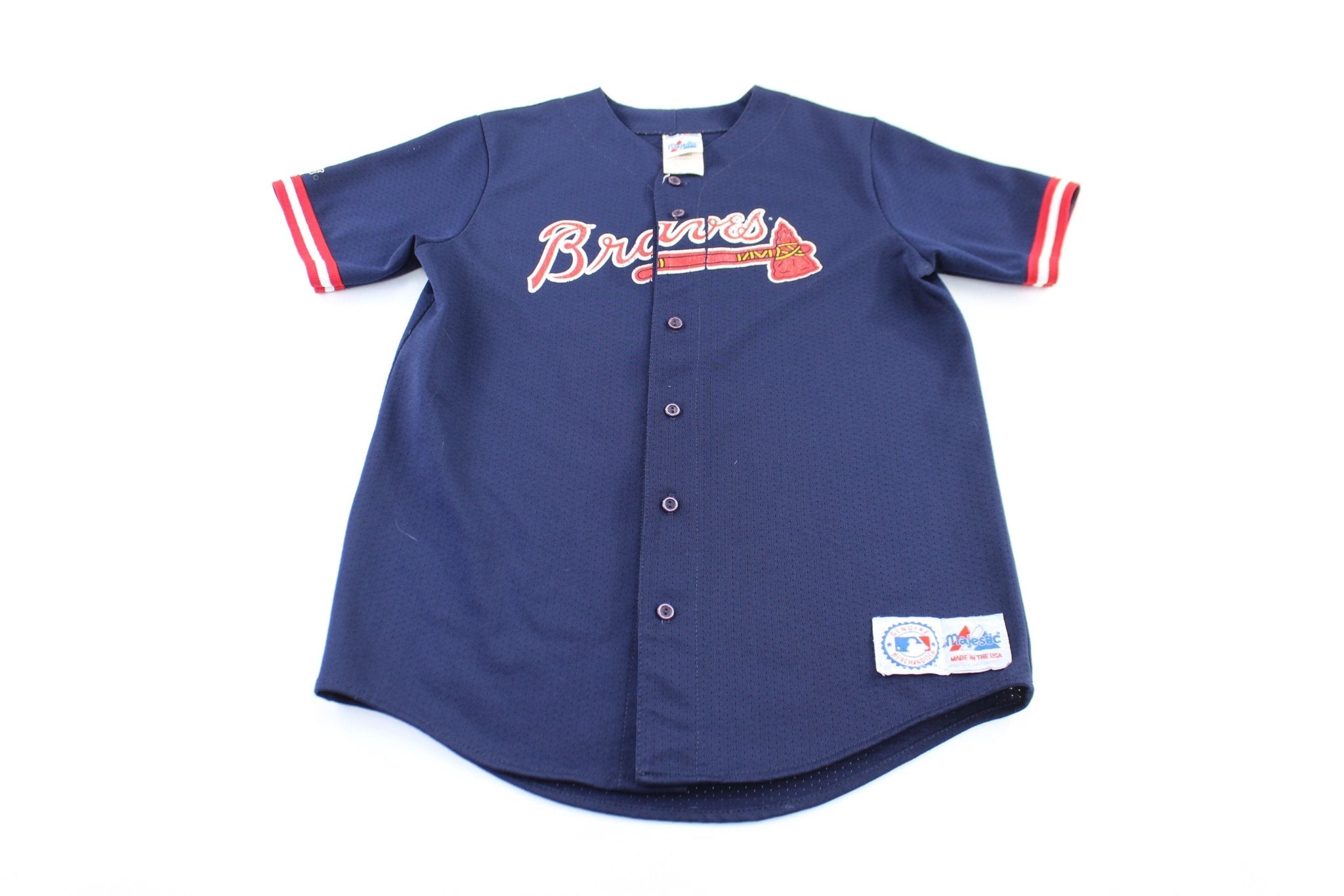 Youth Majestic Atlanta Braves Chipper Jones Baseball Jersey ThriftedThreads