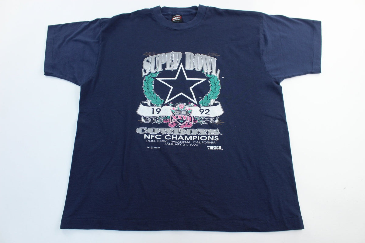 Vintage 90s Dallas Cowboys Superbowl Champs Trench Shirt - Made in USA -  Medium