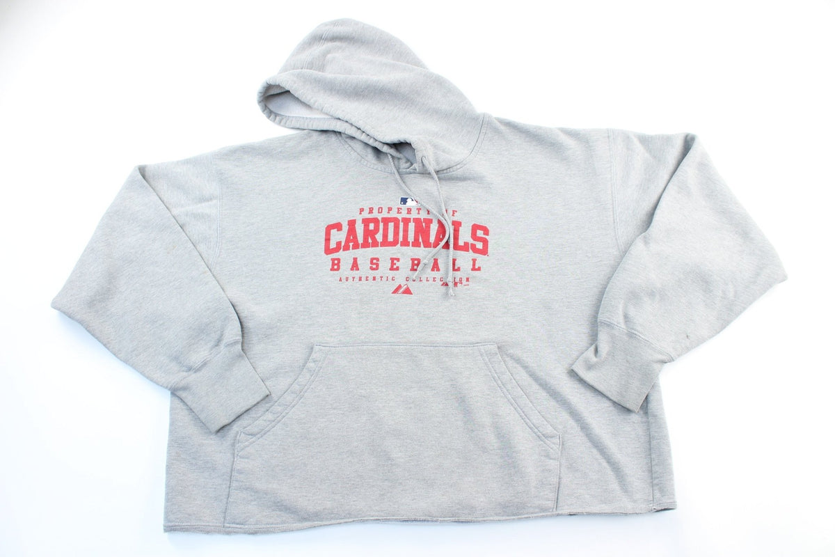 St. Louis Cardinals Hoodie Women Gray Majestic Full Zip Graphic