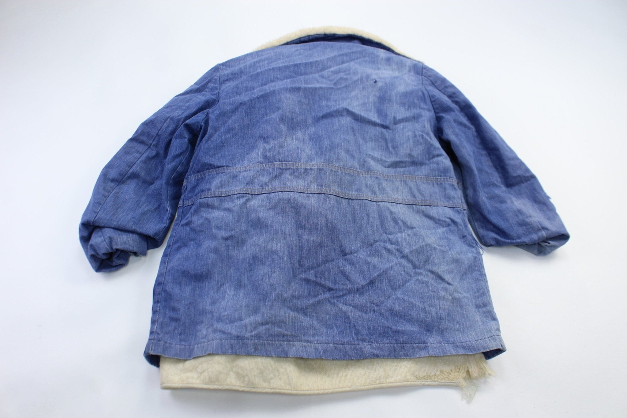 70's Sears Sportswear Denim Sherpa Jacket - ThriftedThreads.com
