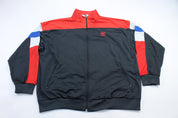 80's Adidas Embroidered Logo Red, Blue, & White Jacket - ThriftedThreads.com