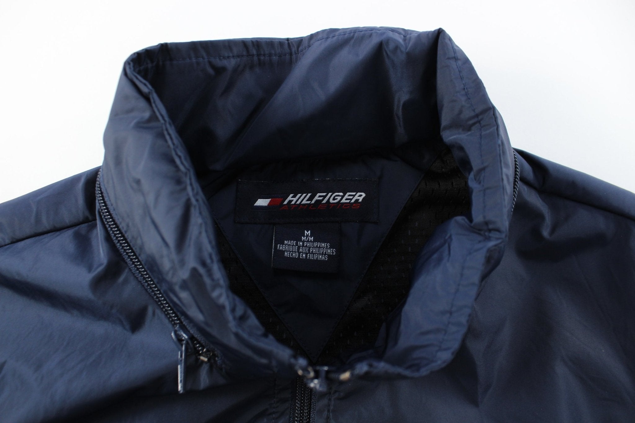 90's Tommy Hilfiger Athletics Navy Blue Zip Up Jacket - ThriftedThreads.com