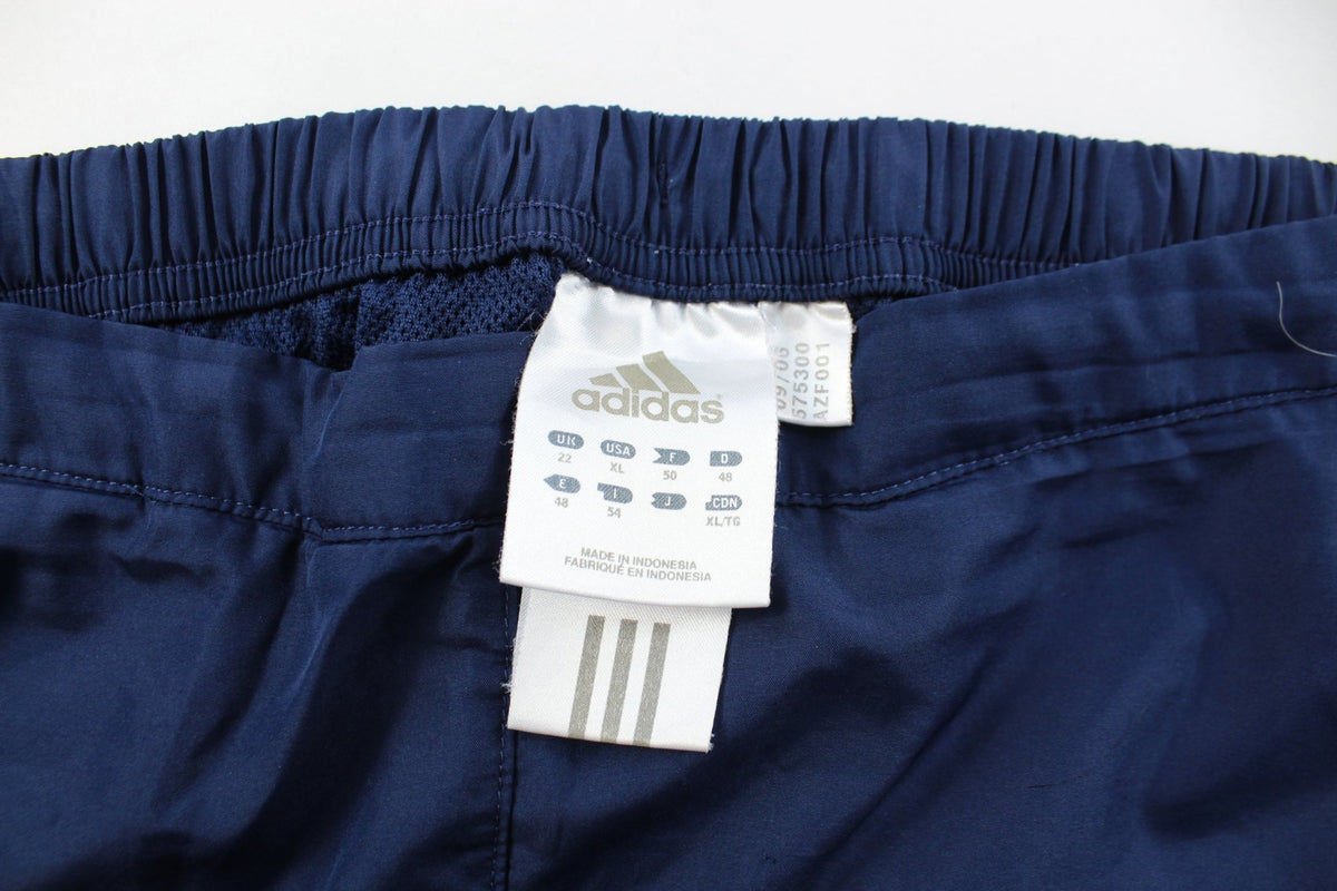 Adidas Embroidered Logo Navy Blue Striped Pants –