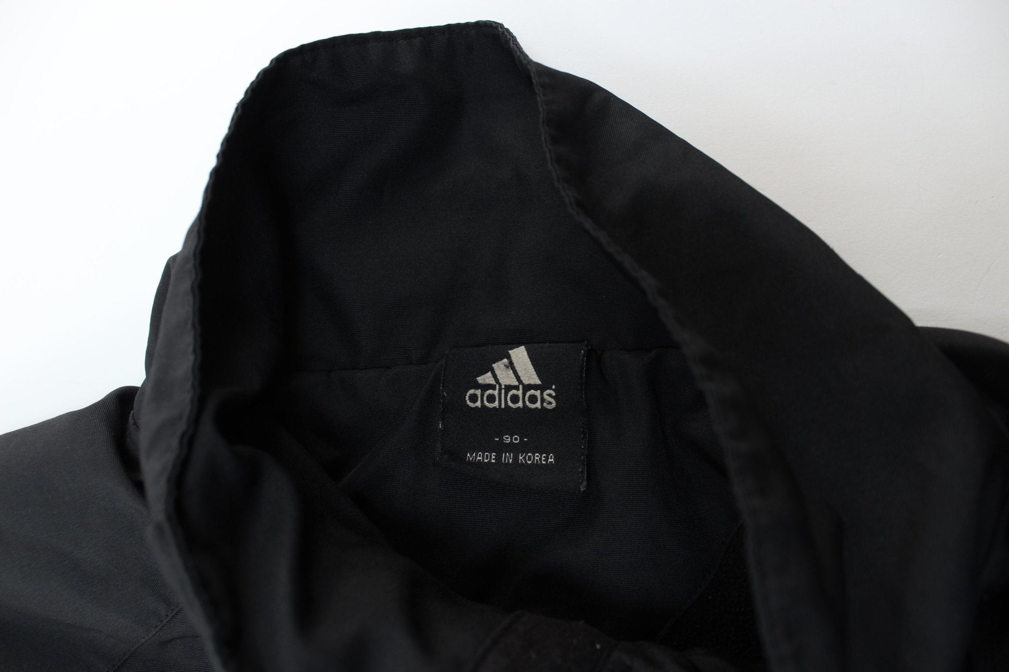 Adidas Logo Embroidered Black Zip Up Jacket - ThriftedThreads.com