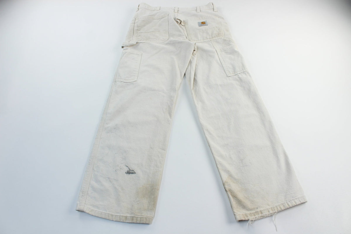 Carhartt Washed White Carpenter Pants – ThriftedThreads.com