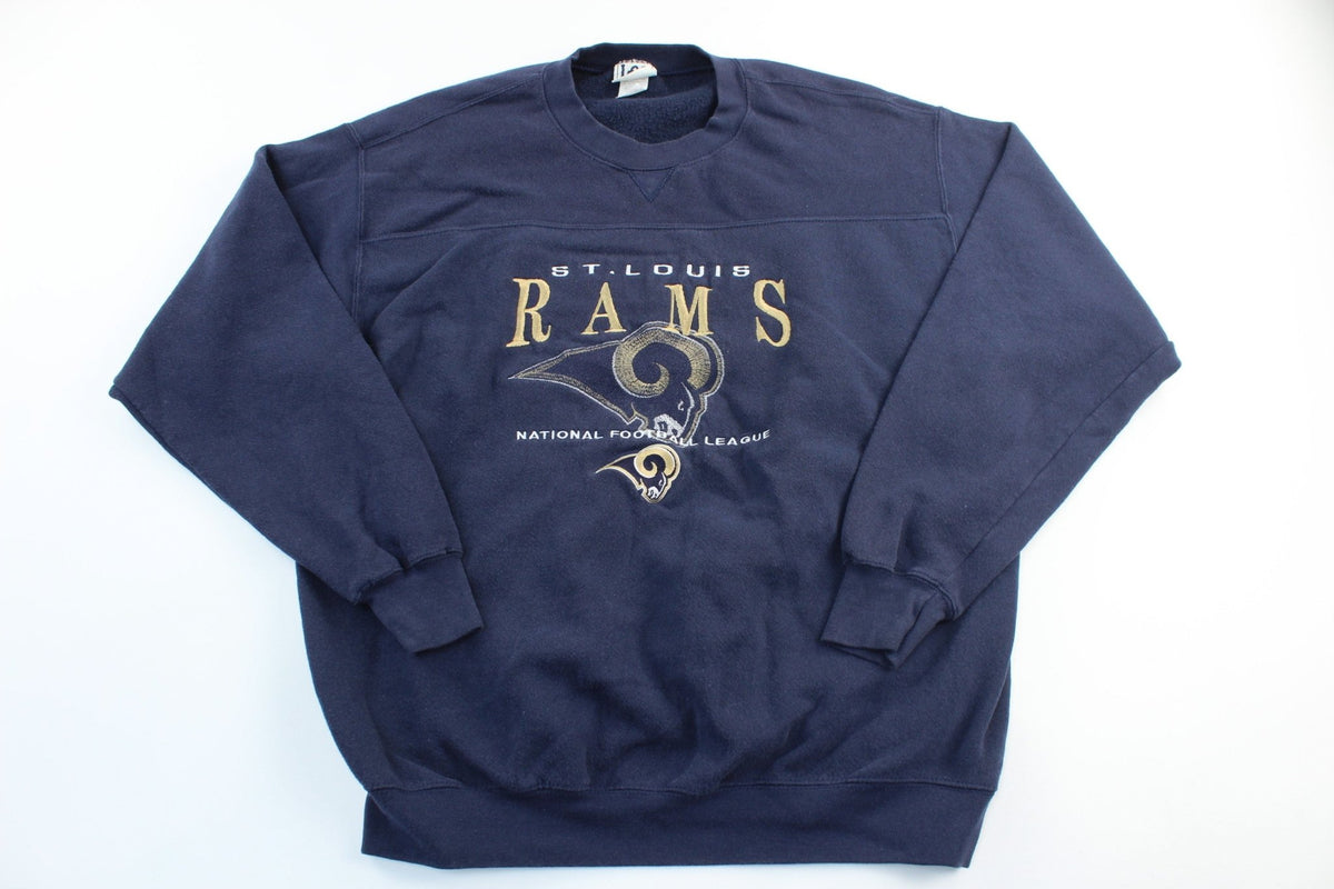 Vintage NFL St. Louis Rams Crewneck Sweatshirt Men's Size XL Embroidered  Navy