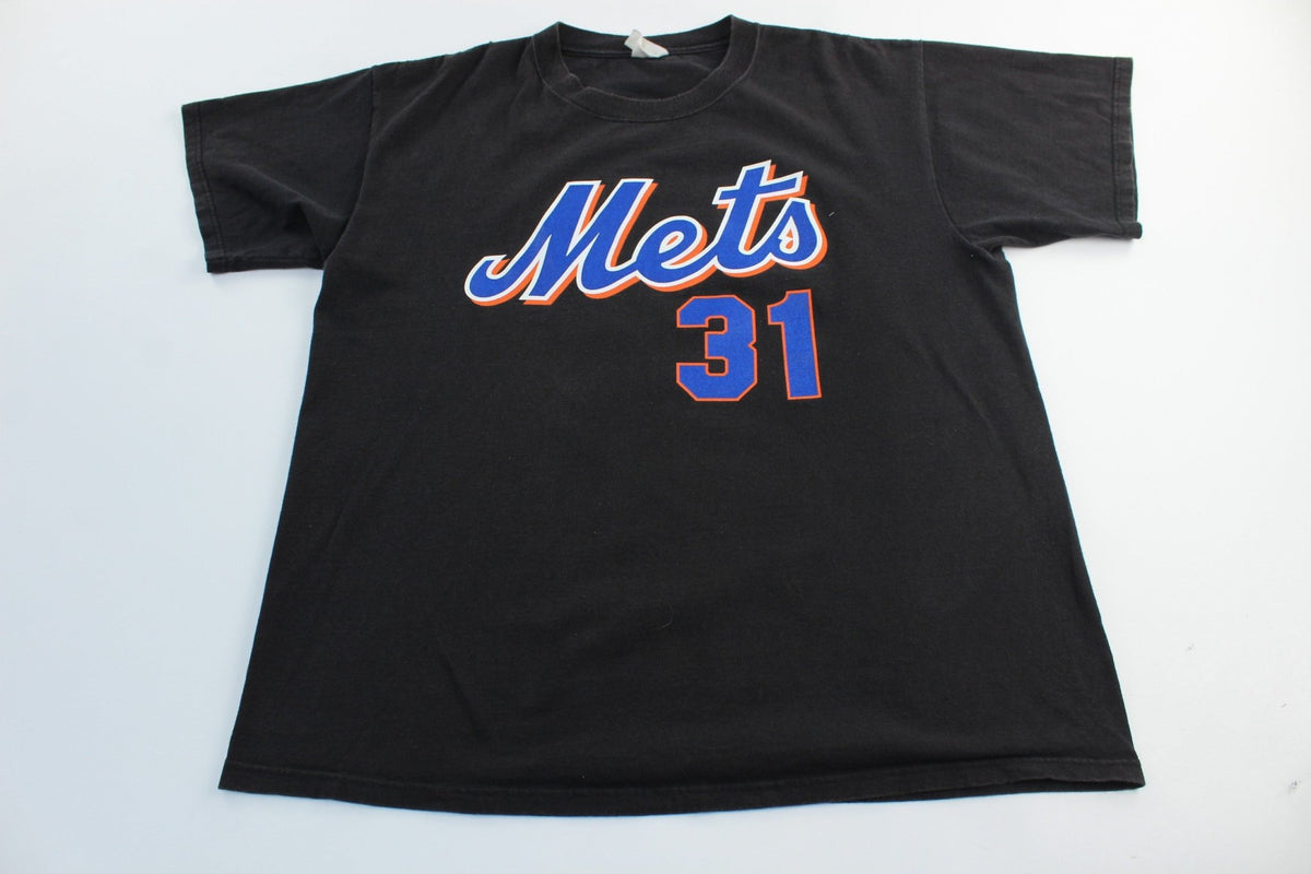 Majestic, Shirts, Mike Piazza Black Majestic Mets Jersey Size Xl