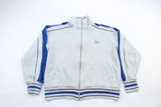 Puma Embroidered Logo Grey & Blue Zip Up Jacket - ThriftedThreads.com