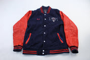 Titans Football Club Orange & Navy Blue Varsity Embroidered Jacket - ThriftedThreads.com