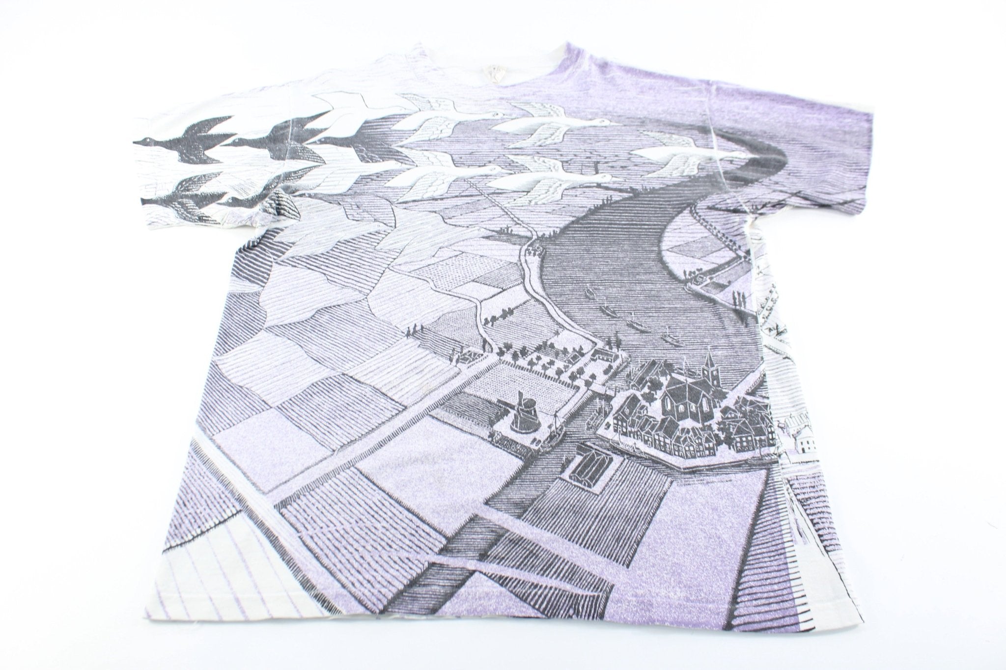 Vintage MC Escher All Over Print T-Shirt – ThriftedThreads.com