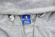 Youth Champion Embroidered Logo Grey Zip Up Jacket - ThriftedThreads.com