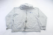 Youth Champion Embroidered Logo Grey Zip Up Jacket - ThriftedThreads.com