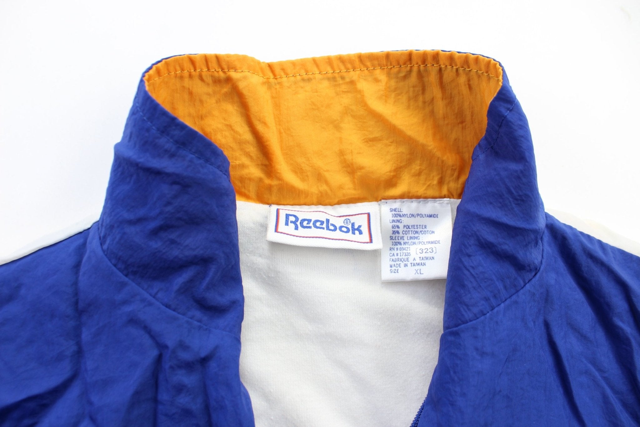 Youth Reebok Embroidered Logo Blue Zip Up Jacket - ThriftedThreads.com