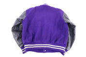 1966 Purple & Grey Varsity Bomber Jacket - Jacket - Thrifted Threads
