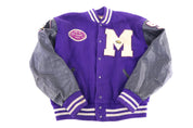 1966 Purple & Grey Varsity Bomber Jacket - Jacket - Thrifted Threads