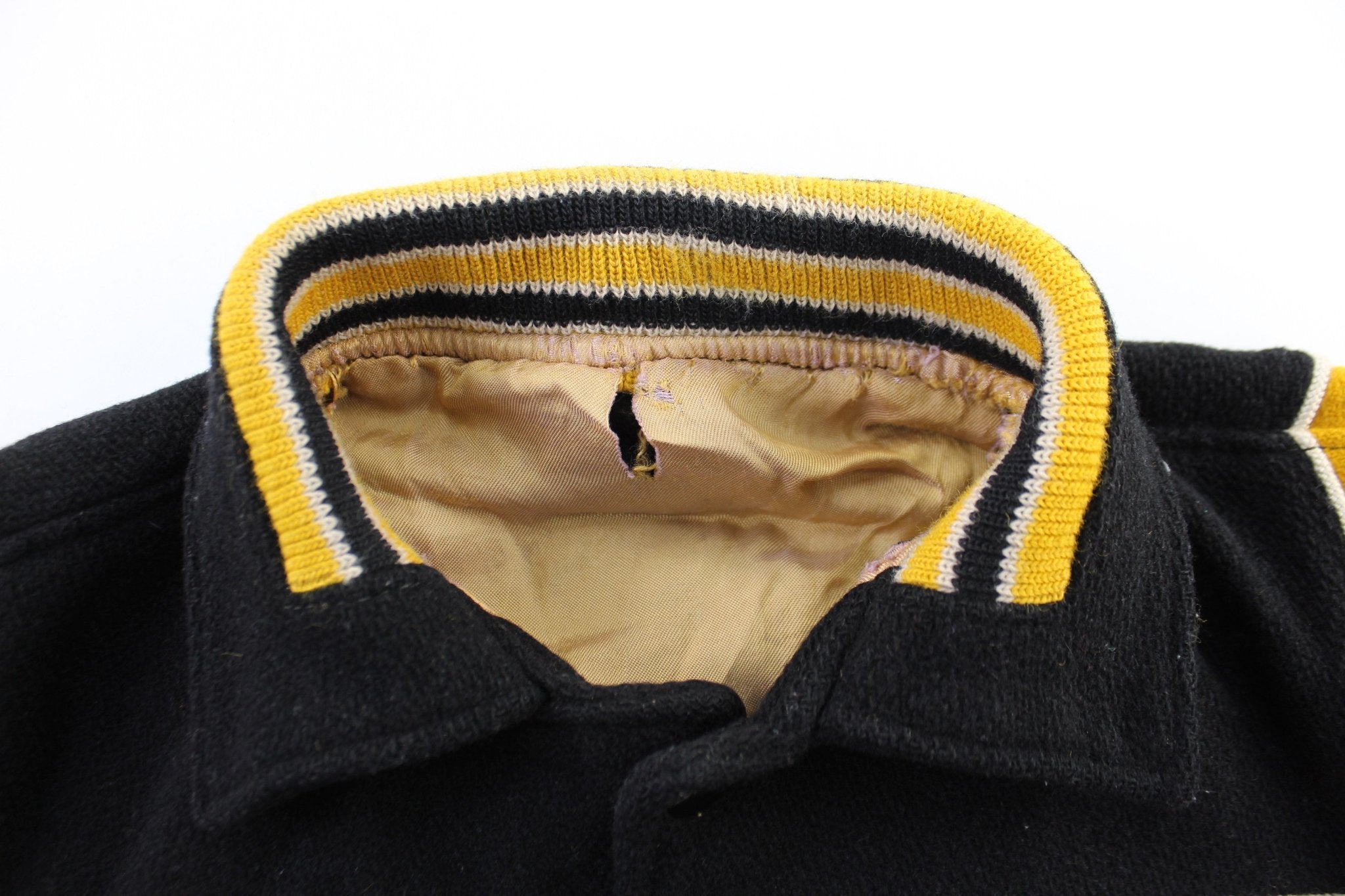 1967 Black & Yellow Wool Varsity Jacket - ThriftedThreads.com