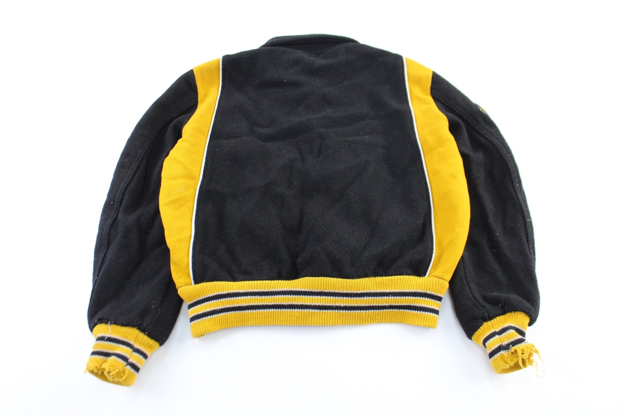 1967 Black & Yellow Wool Varsity Jacket - ThriftedThreads.com