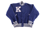 1968 Kent Blue & Grey Varsity Bomber Jacket - Jacket - Thrifted Threads
