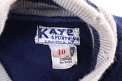 1968 Kent Blue & Grey Varsity Bomber Jacket - Jacket - Thrifted Threads