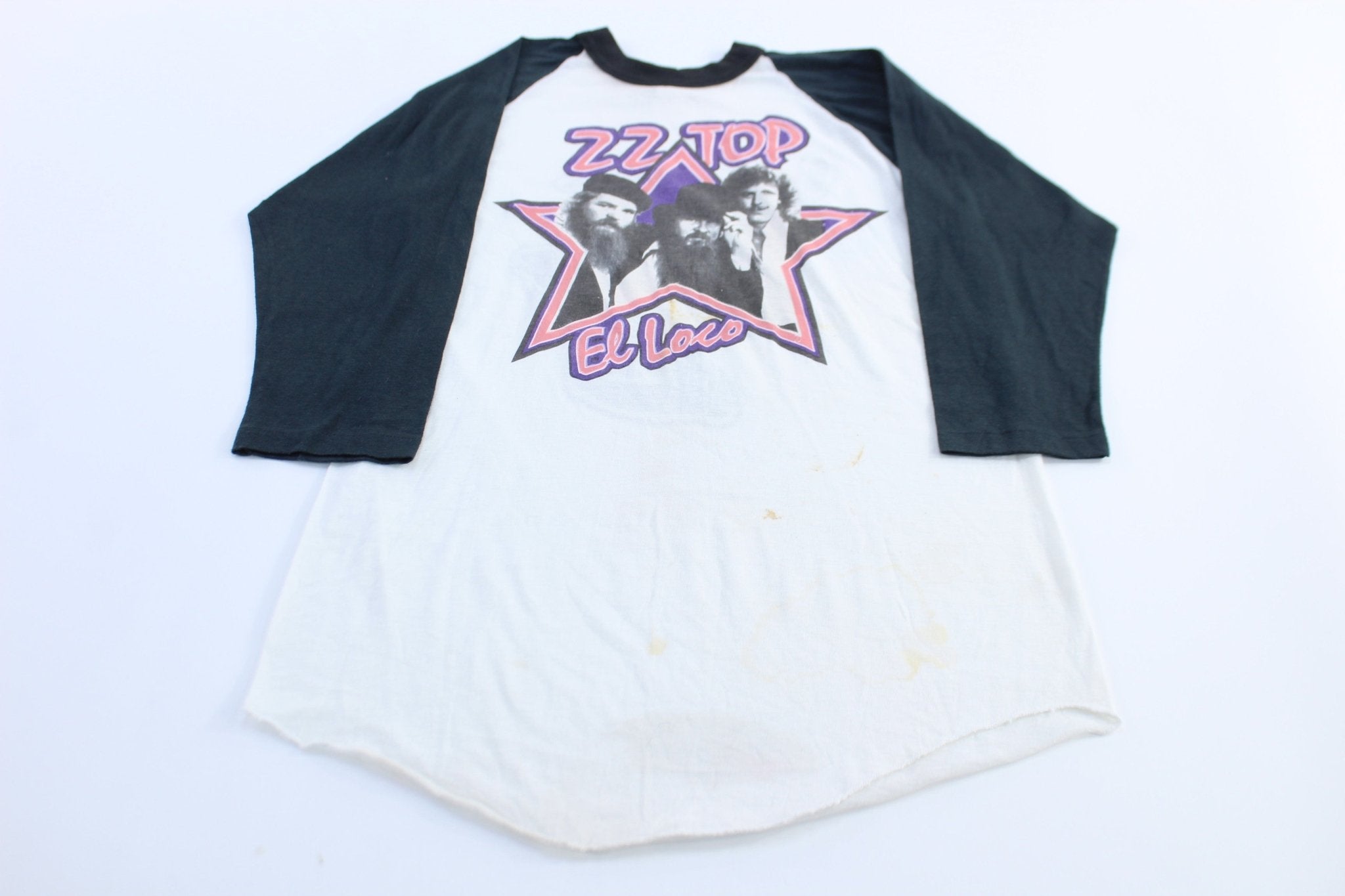 1982 ZZ Top El Loco Band Raglan T-Shirt - ThriftedThreads.com
