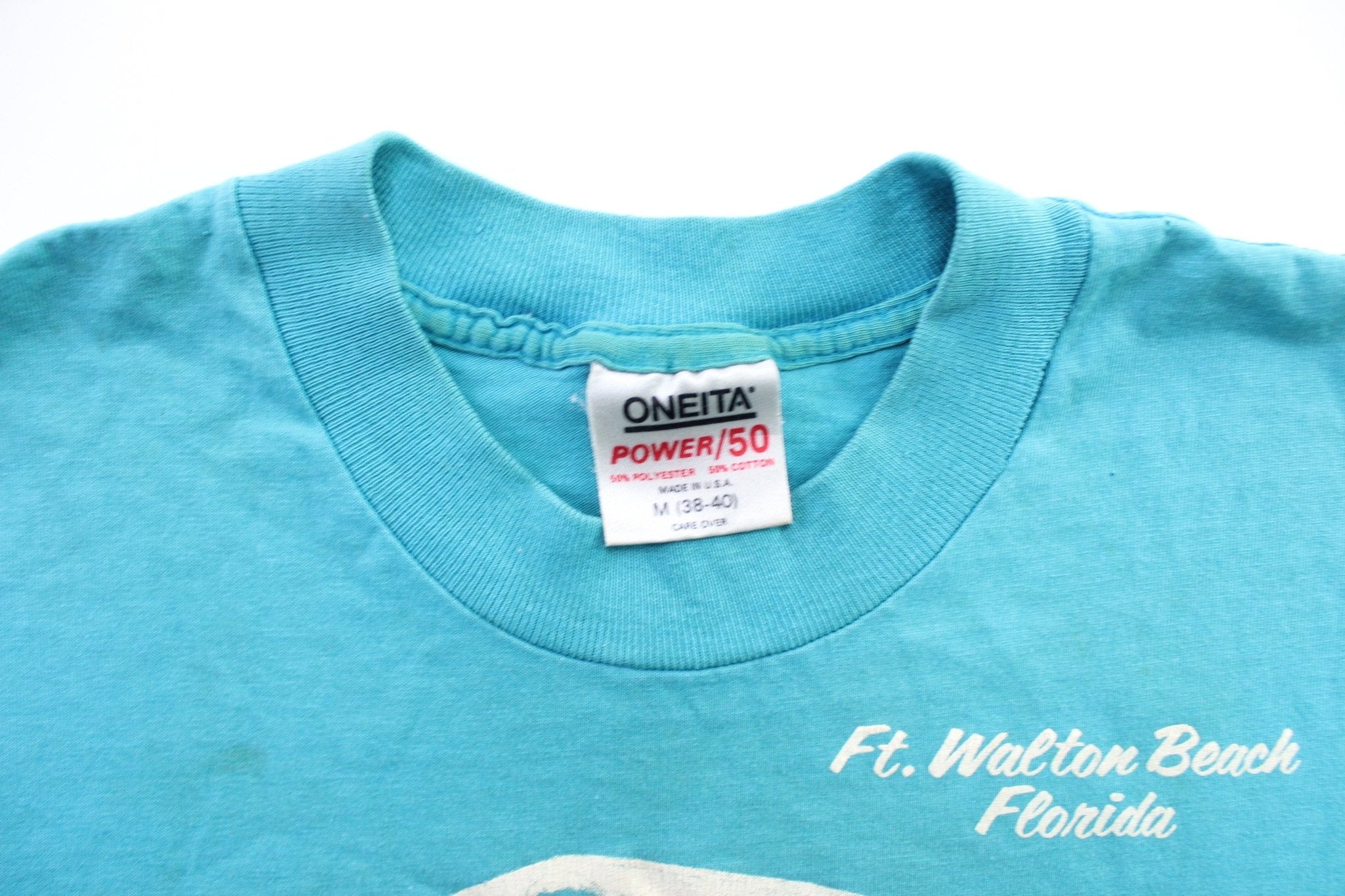 1986 Ft. Walton Beach, Florida Shark Graphic T-Shirt - ThriftedThreads.com