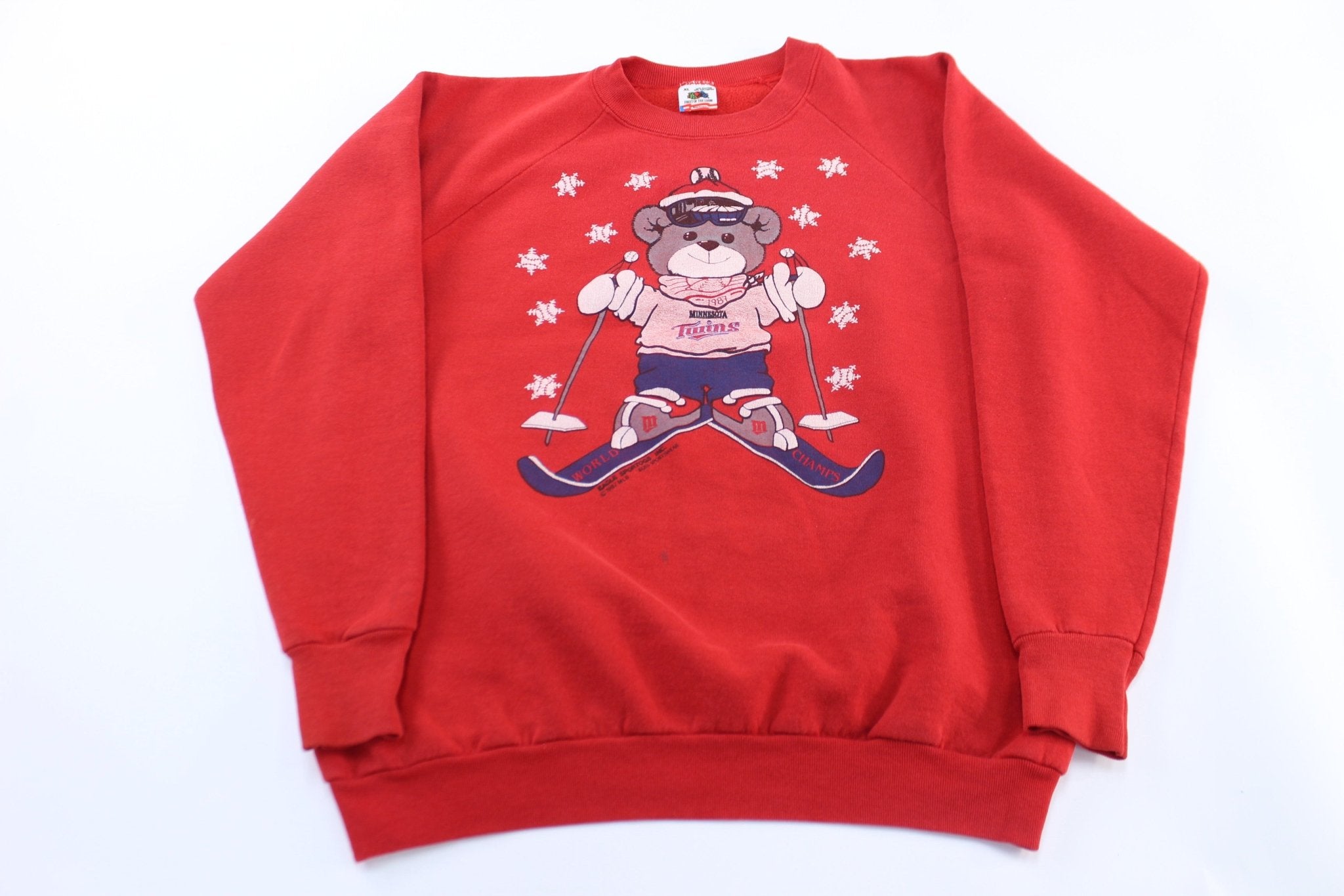 1987 Minnesota Twins World Champs Ski Graphic Sweatshirt - ThriftedThreads.com