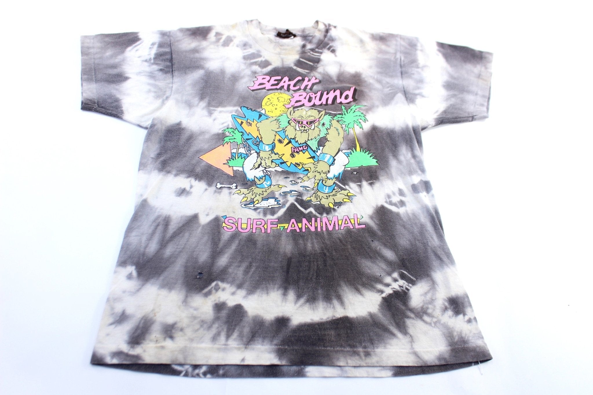 1988 Beach Bound Surf Animal Tie - Dye Graphic T-Shirt - ThriftedThreads.com