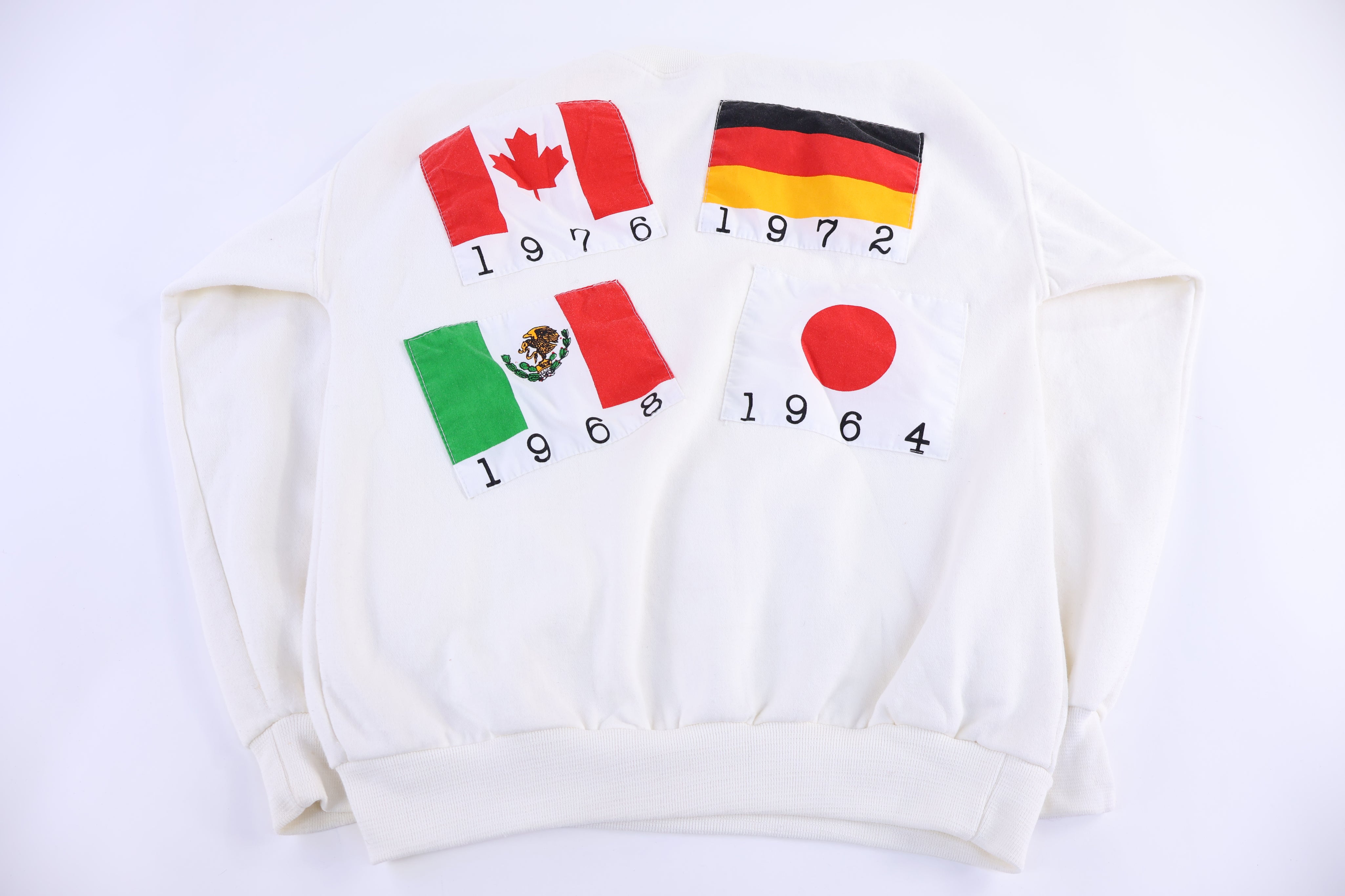 1988 Flags of The Nation Embroidered Sweatshirt - Sweatshirt - Thrifted Threads