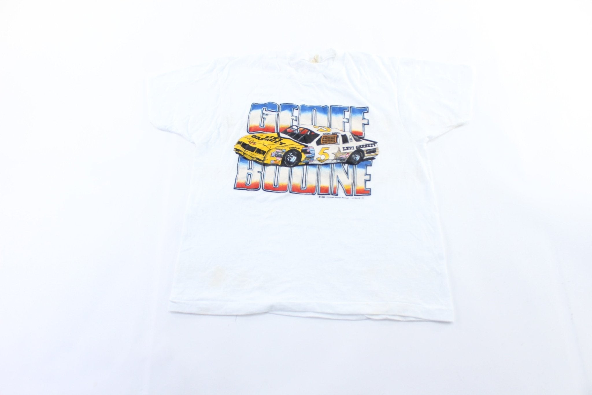 1988 Geoff Bodine Levi Garrett Chevrolet Racing T-Shirt - ThriftedThreads.com