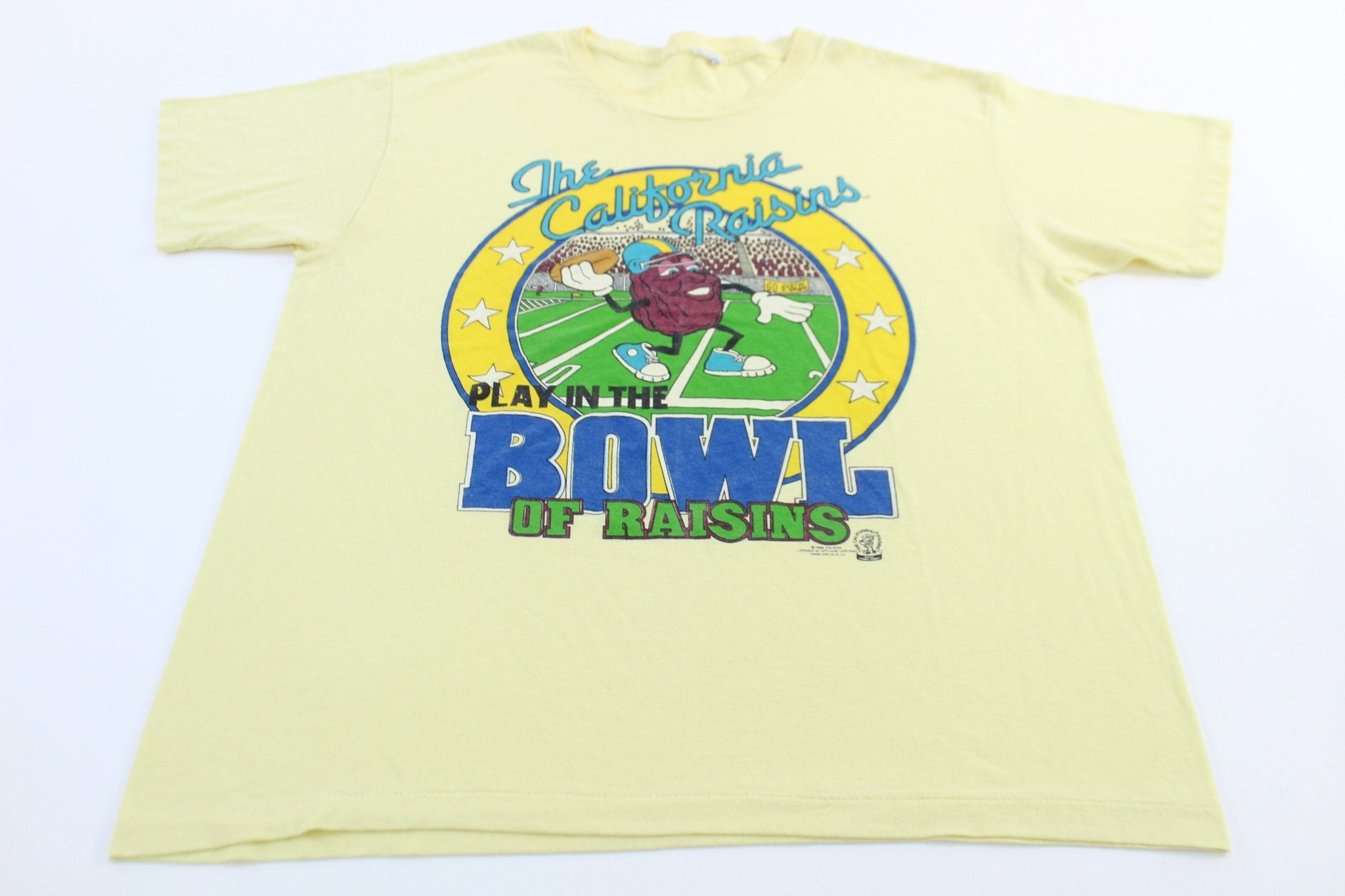 1988 The California Raisins Football T-Shirt - ThriftedThreads.com