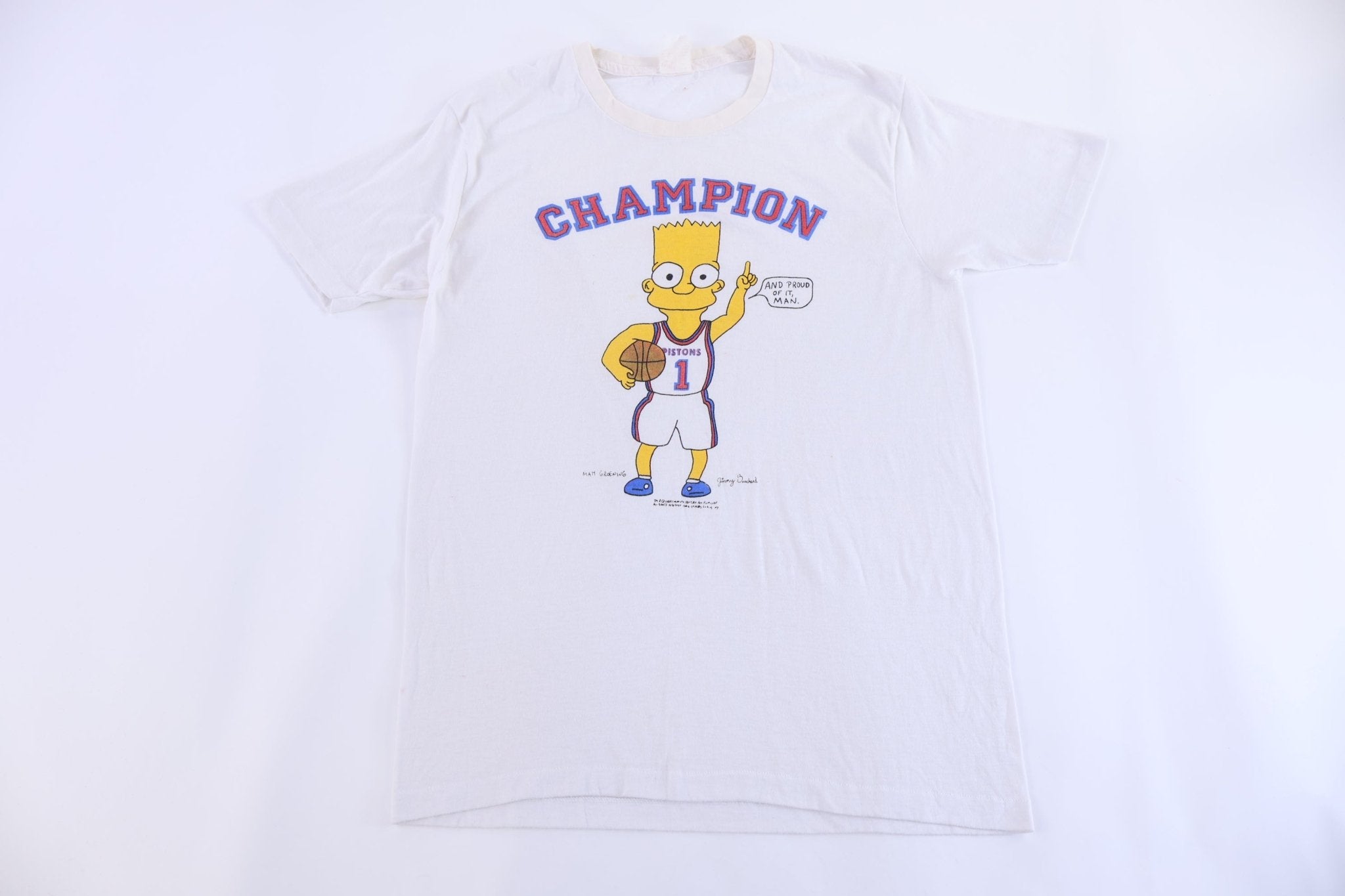 1989 Bart Simpson Detroit Pistons Basketball T-shirt - Shirts & Tops - Thrifted Threads