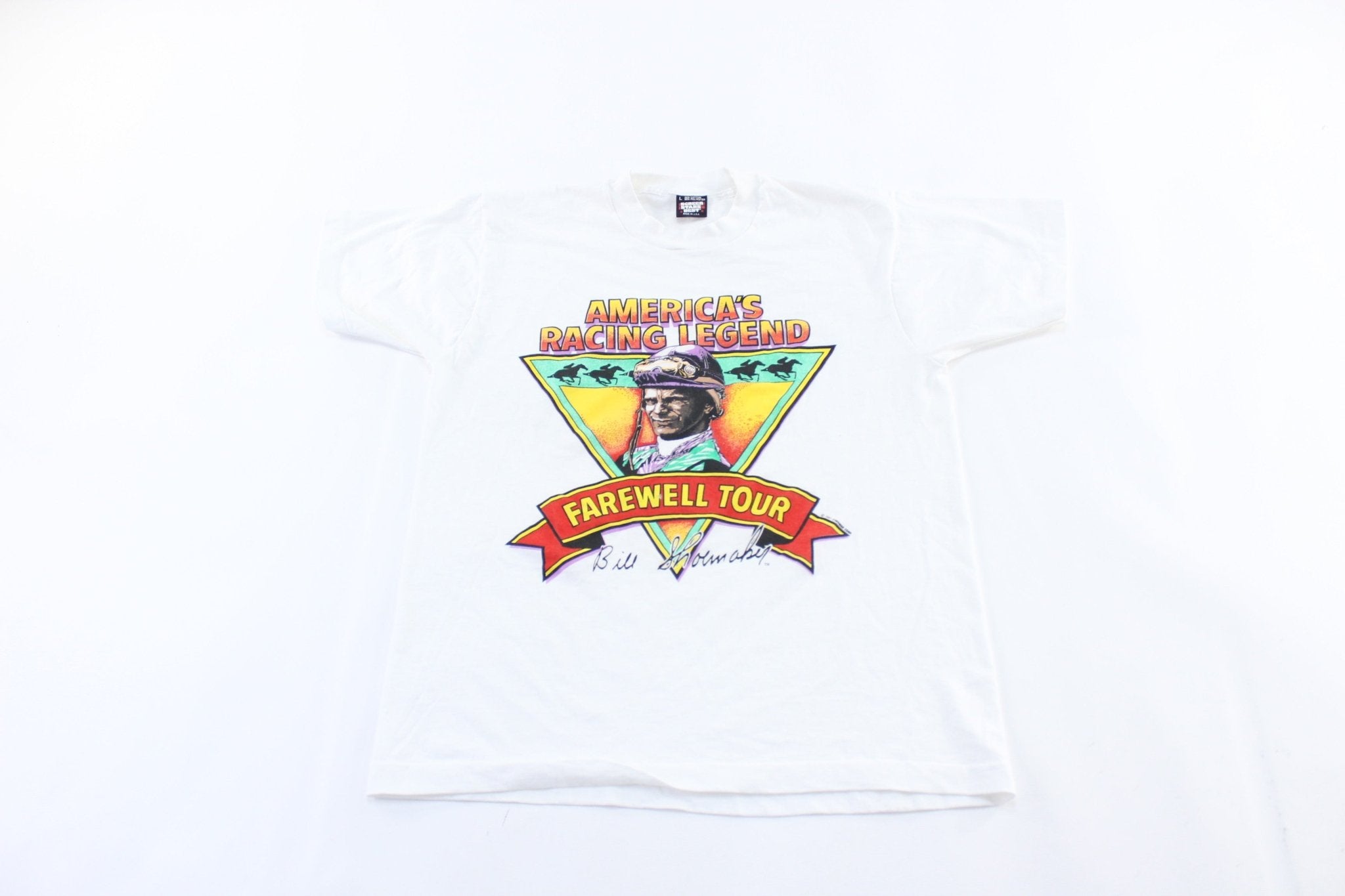 1989 Bill Shoemaker American's Jockey Graphic T-Shirt - ThriftedThreads.com
