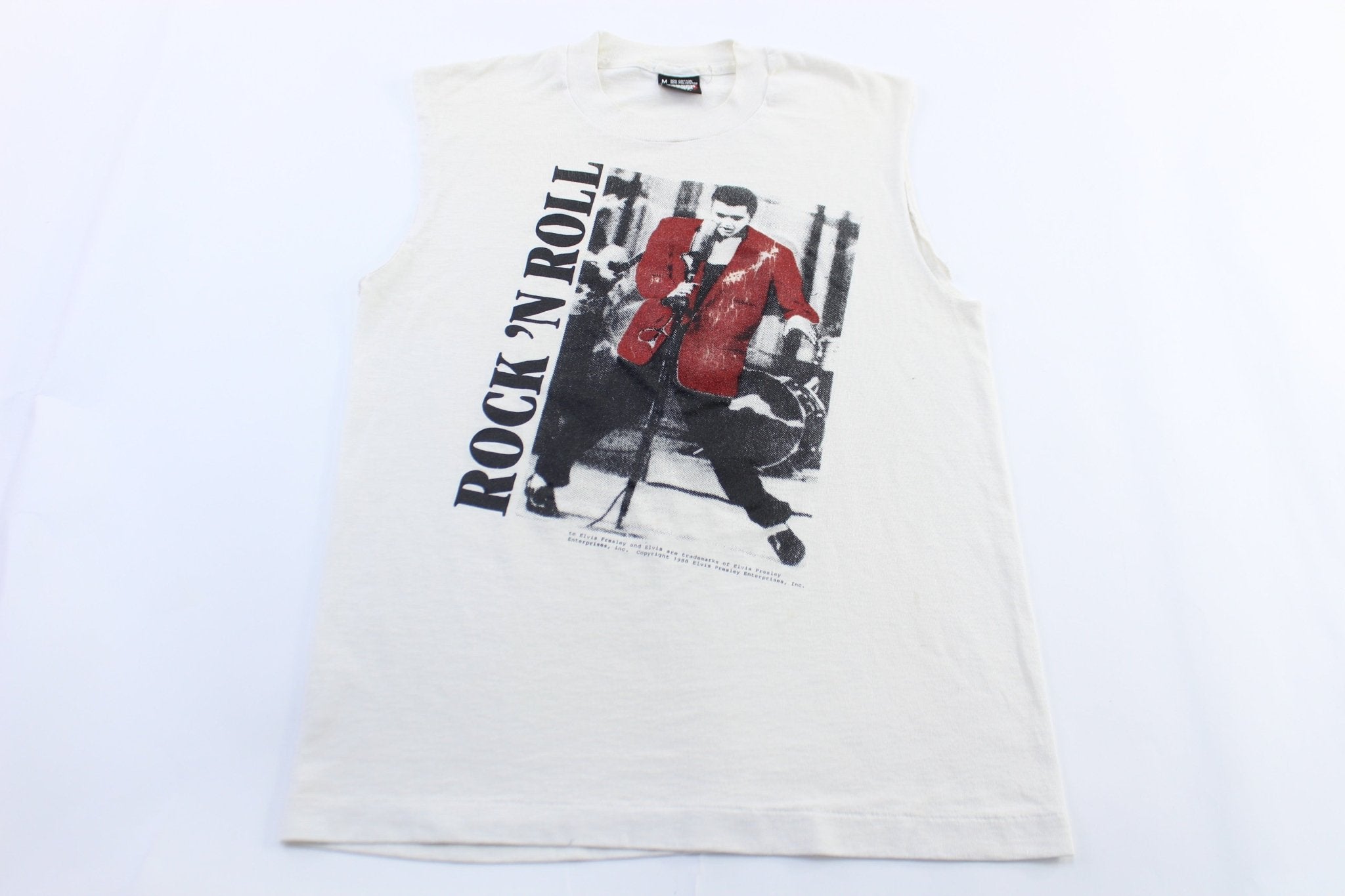 1989 Elvis Presley Rock N Roll Graphic Tank Top - ThriftedThreads.com