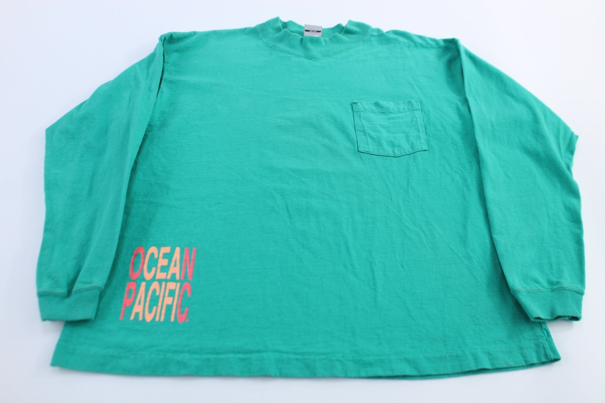 1989 Ocean Pacific Skiing Graphic LS T-Shirt - T-Shirts - Thrifted Threads