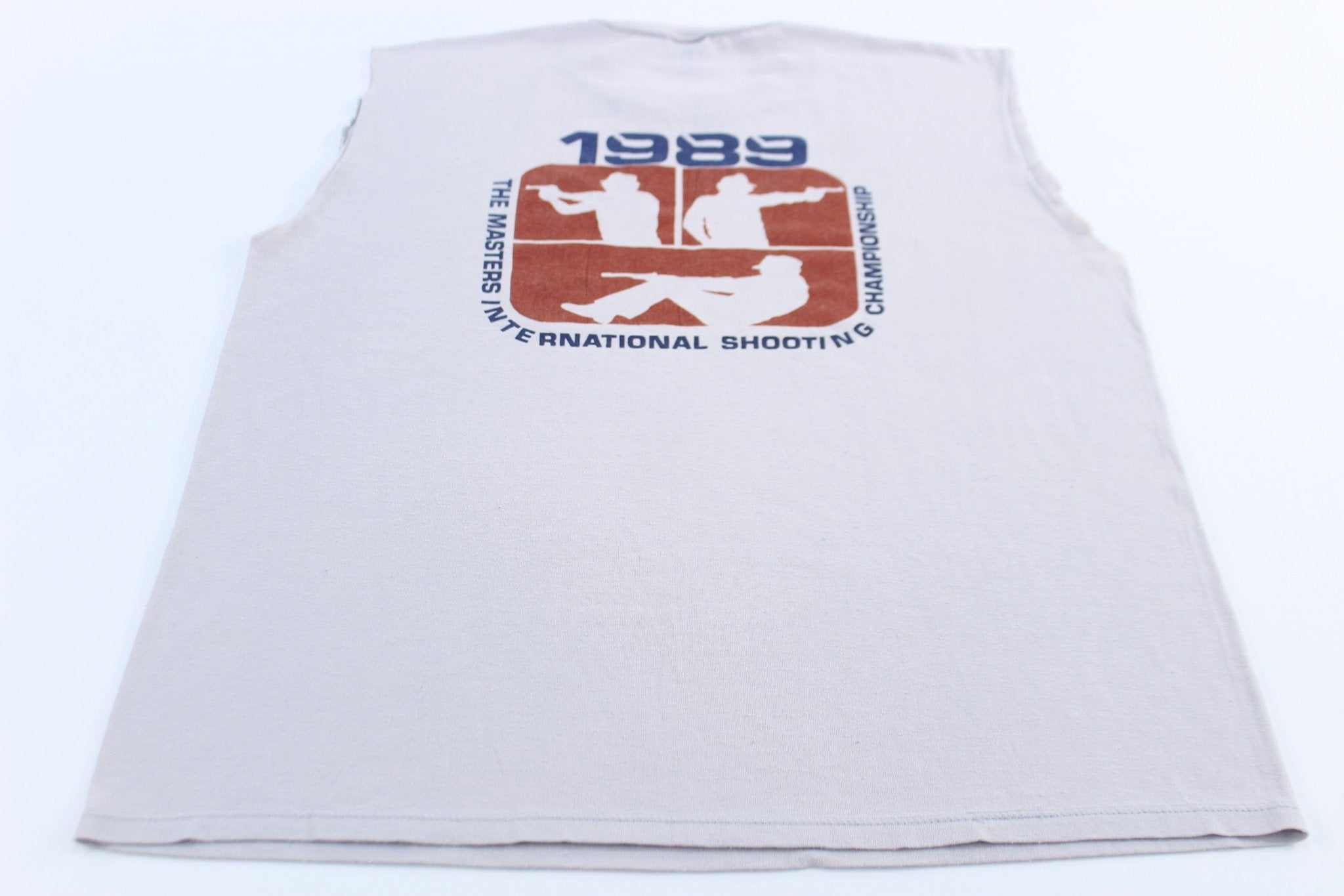 1989 The Masters International Shooting Championship Tank Top - ThriftedThreads.com