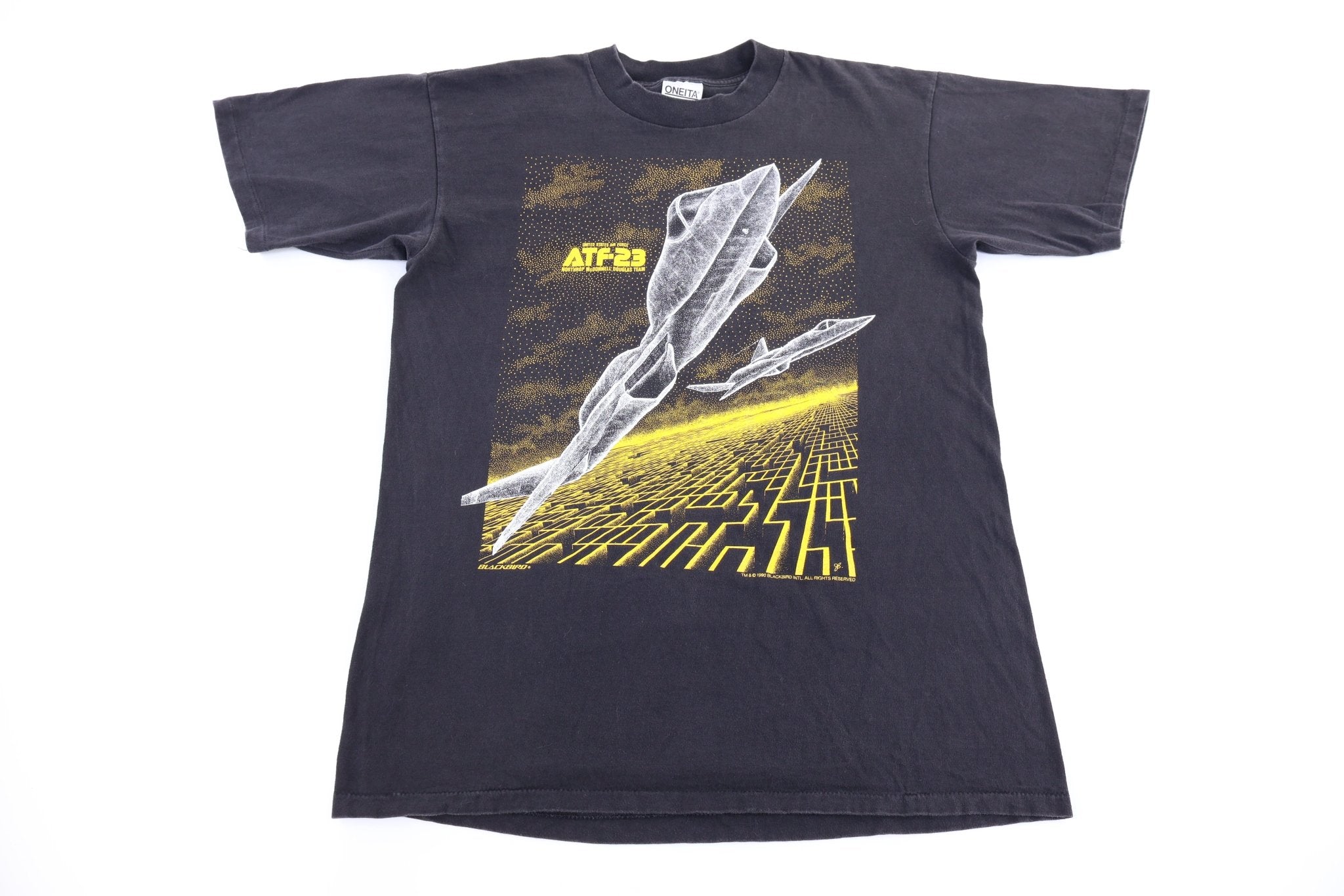 1990 Northrop YF- 23 Stealth Bomber Aircraft T-shirt - Shirts & Tops - Thrifted Threads