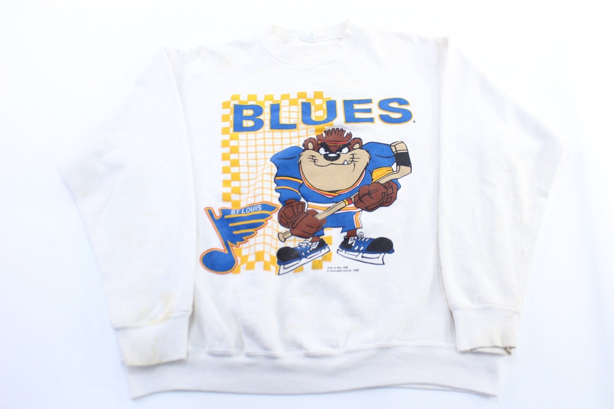 1990 St. Louis Blues Tasmanian Devil Graphic Sweatshirt - Sweatshirt - Thrifted Threads
