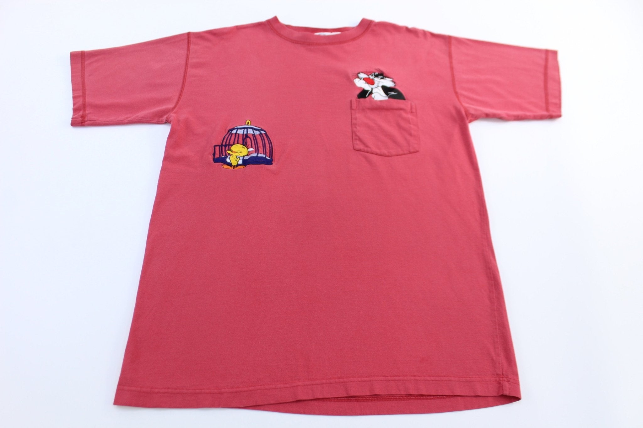 1991 ACME Tweety & Sylvester Embroidered Graphic T-shirt - ThriftedThreads.com