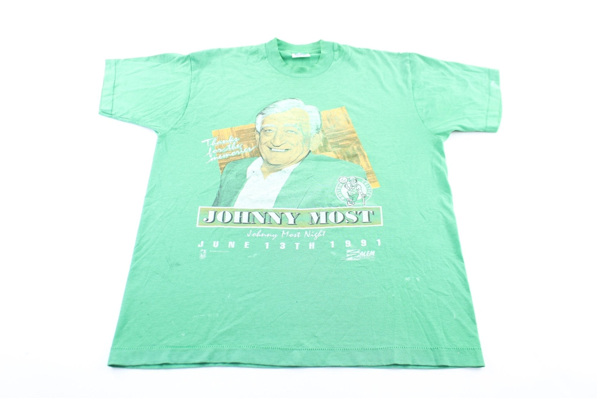 1991 Boston Celtics Johnny Most Memories Graphic T-Shirt - T-Shirt - Thrifted Threads