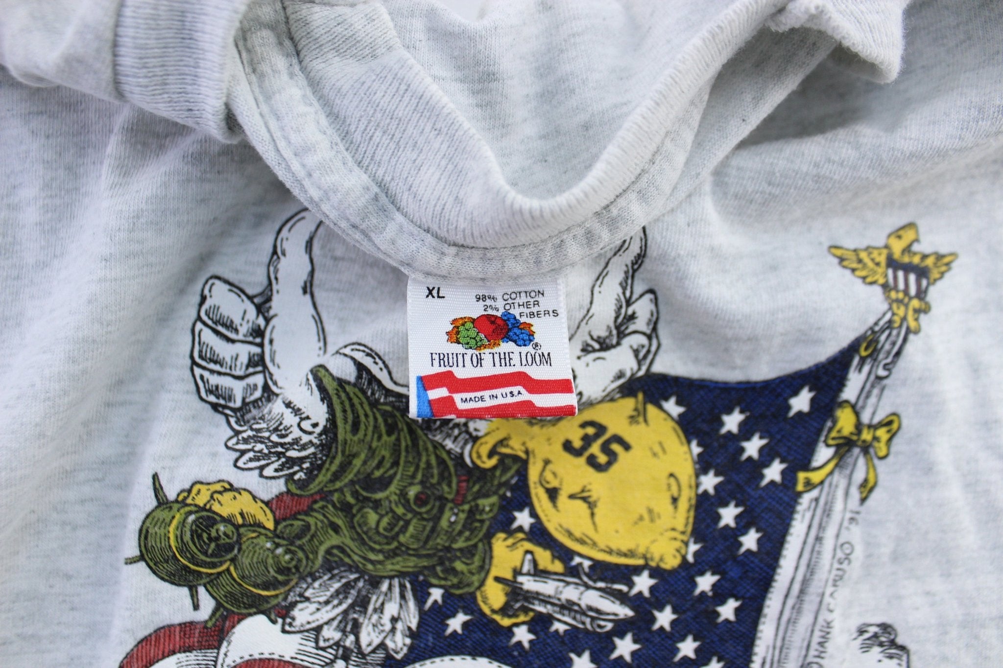 1991 Hank Caruso Hooks Art Graphic T-Shirt - ThriftedThreads.com