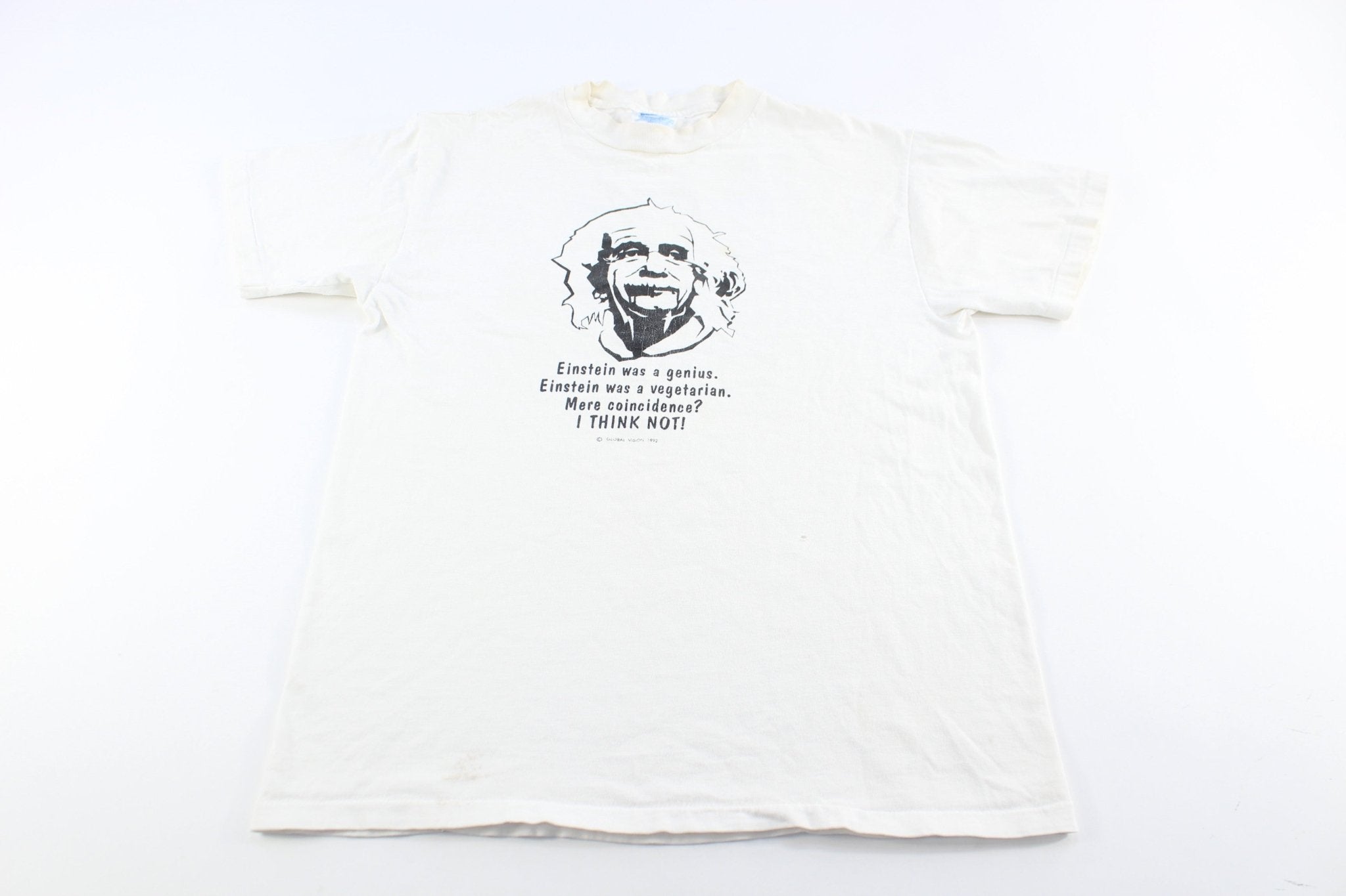 1992 Albert Einstein Speciesism T-Shirt - ThriftedThreads.com